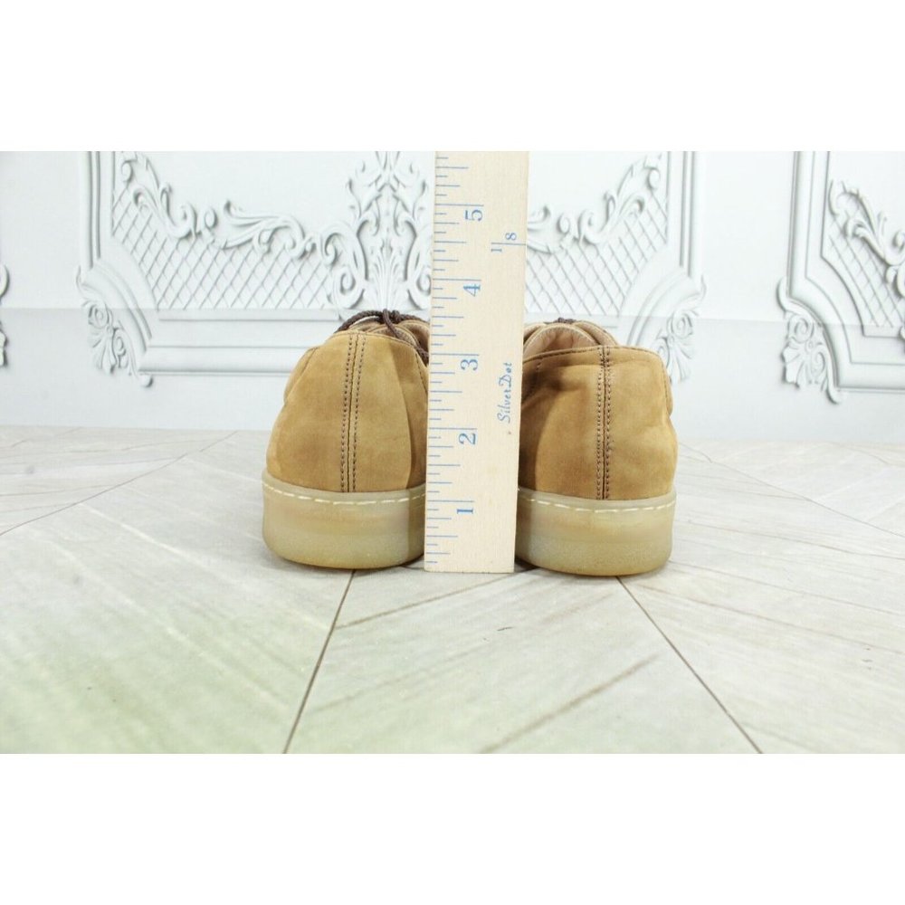 Salvatore Ferragamo Tan Suede Lace Up Low Top Rubber Sole Sneakers 8 B - Picture 8 of 9